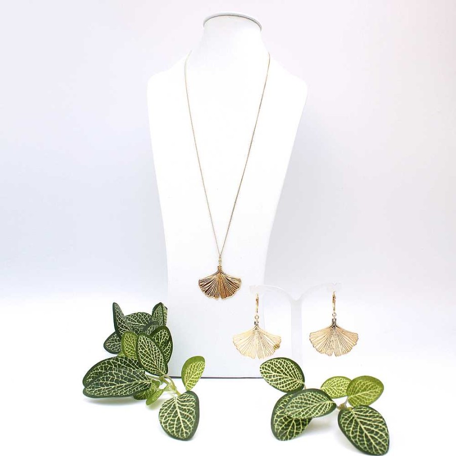 Bijoux Amélie Blaise | Am Lie Blaise — Collier Mi-Long Gingko Dor