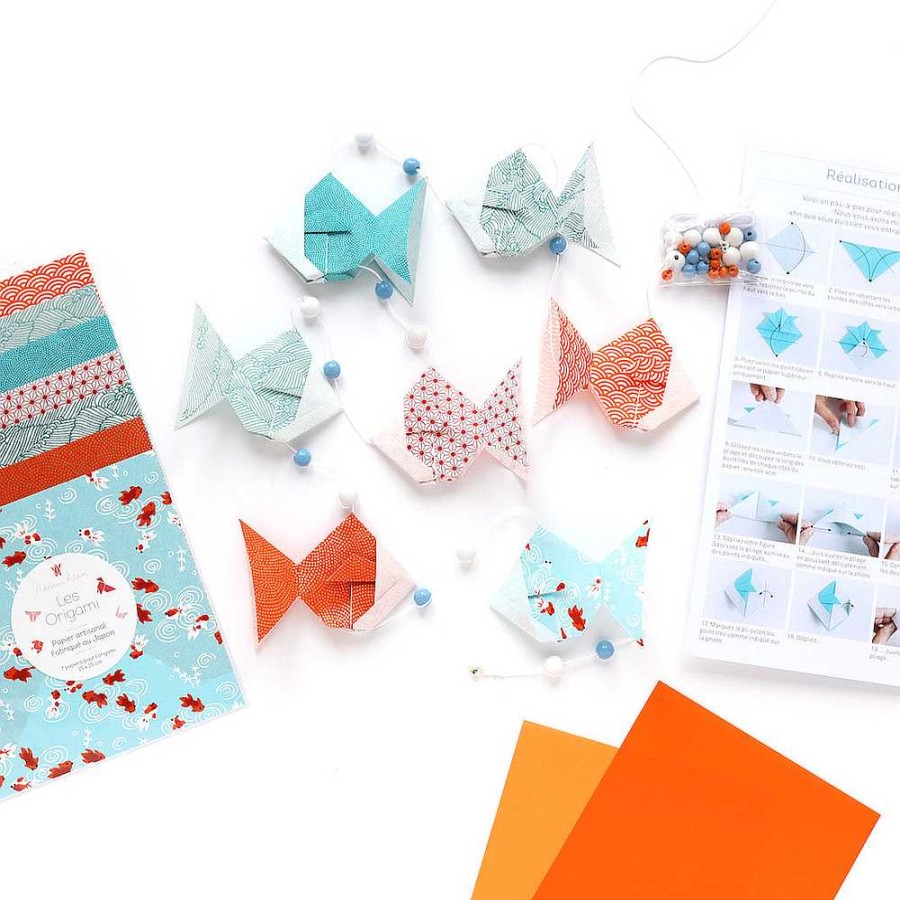 Papeterie Adeline Klam | Adeline Klam — Kit Guirlande De Poissons En Origami Sunset